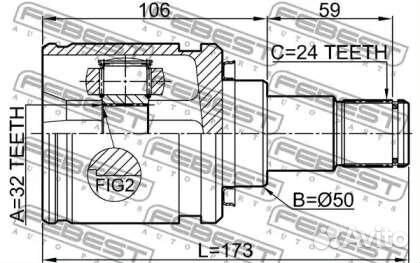 ШРУС левый внутренний комплект 0111CDT220LH (febes