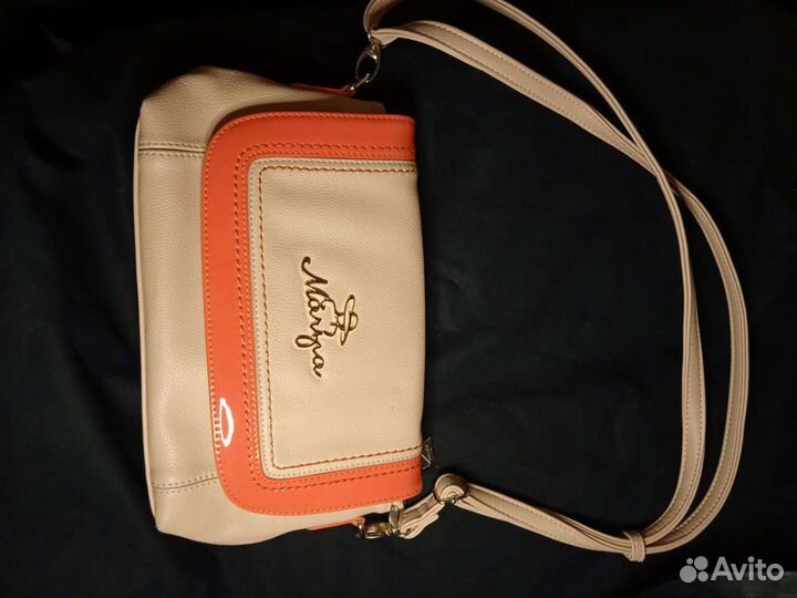 Сумка женская бежевая через плечо эко кожа