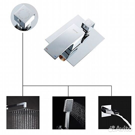 G7107-20 Gappo душевая система встраиваемая на 3 ф