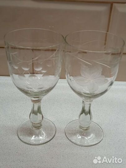 Поднос. Бокалы. Рюмки. Хрусталь и стекло. СССР