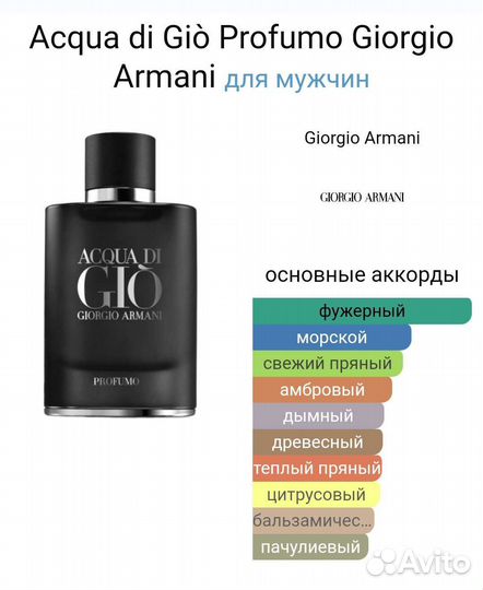 Giorgio Armani. Распив