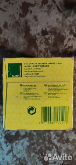 Фильтр масляный mann filter w712