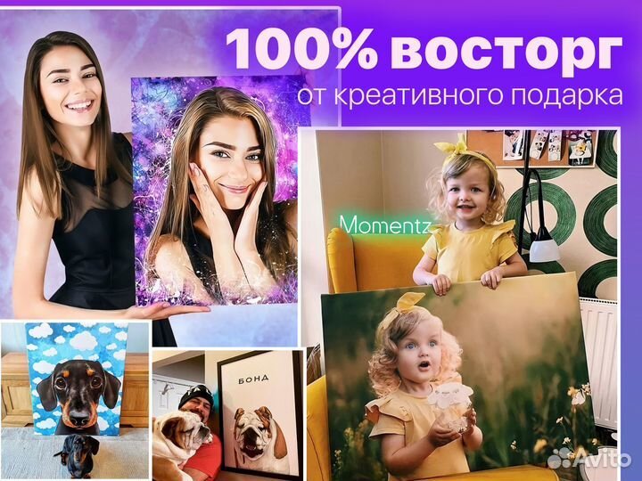 Портрет по фото, Фото на холсте, Картина в Подарок