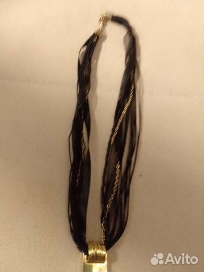 Колье из стекляруса и лент с 