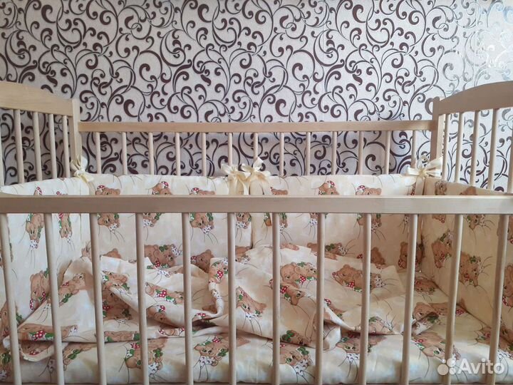 Новое детское постельное белье + борттики