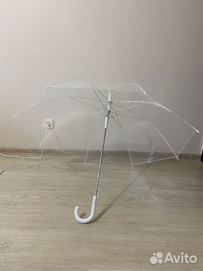 Зонт трость прозрачный