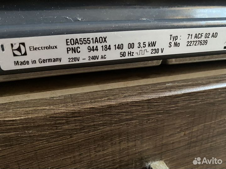 Встраиваемый Духовой шкаф Electrolux на запчасти