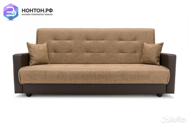 Диван книжка Лондон рогожка микс коричневая
