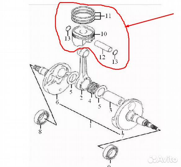 Поршневая группа для квадроциклов рм 650/650-2