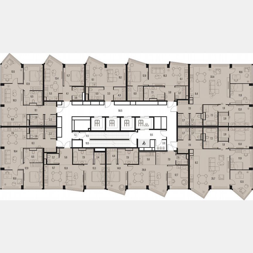 3-к. квартира, 82,2 м², 37/39 эт.