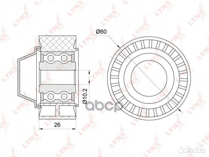 Ролик обводной приводного ремня PB7119 lynxauto