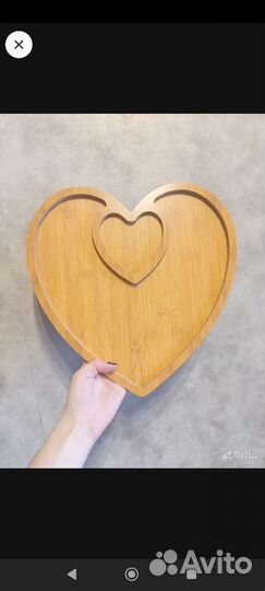 Деревянная менажница сердце. Декор