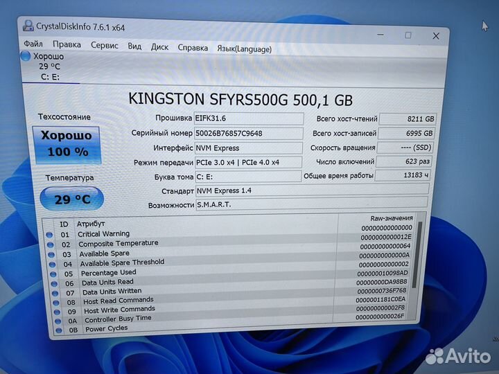 SSD M.2 Kingston fury Renegade (PCI 4.0)