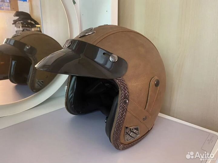 Мото шлем открытый кожа, новый SM