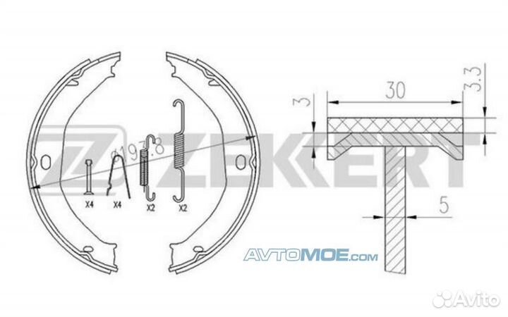 Колодки торм. бараб. задн. с уст. компл. Jeep Gran