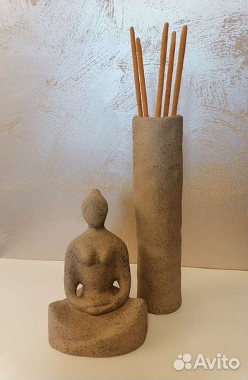 Комплект статуэтка+вазочка для благовоний,керамика