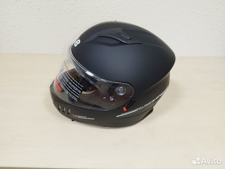 Мотошлем BYB-интеграл с двойным визором. Черный