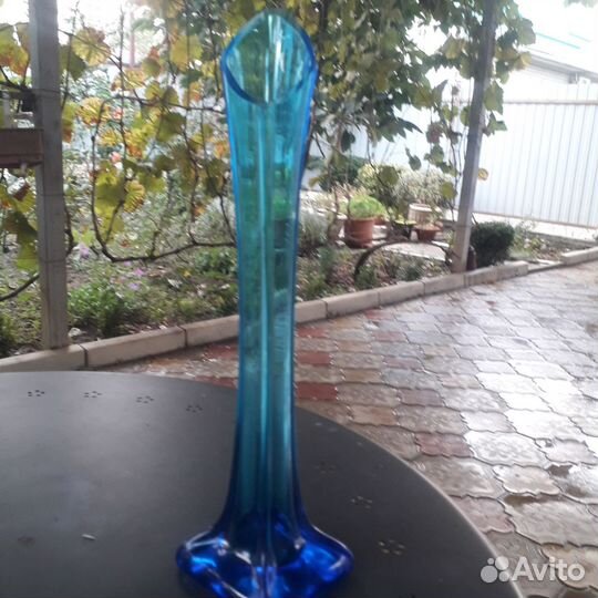 Ваза цветное стекло винтаж