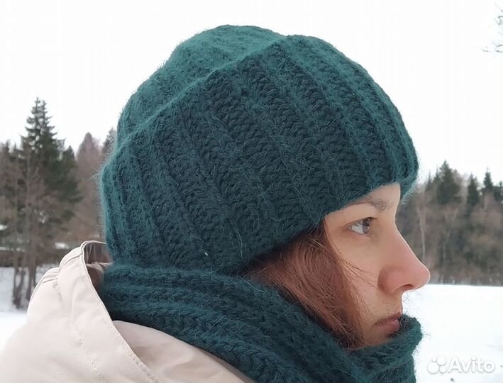 Комплект: шапка и снуд ручной вязки