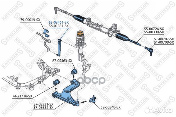 Тяга стабилизатора переднего Opel Astra all 04