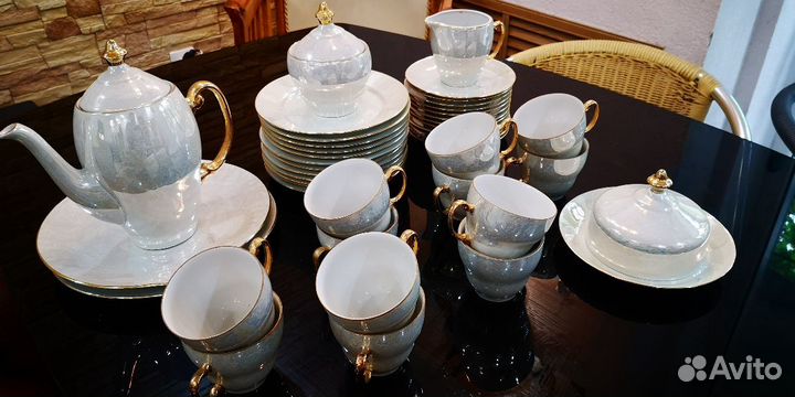 Сервиз фарфор, перламутр. Польша. Винтаж. СССР