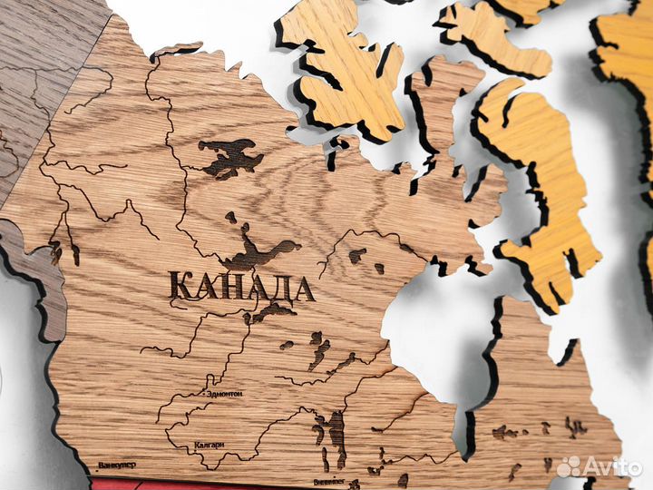 Карта мира из дерева Монтеверде Ярославль