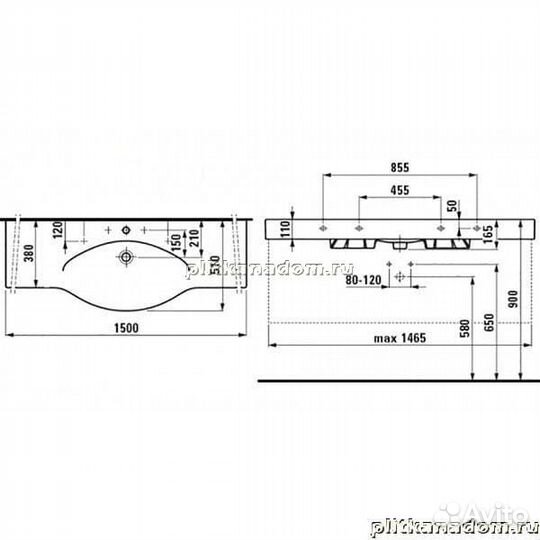 Laufen Palace 8.1170.6.000.104.1 раковина 150