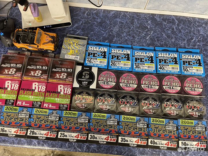 Плетеные шнуры; Sunline, Daiwa, Varivas, Seaguar