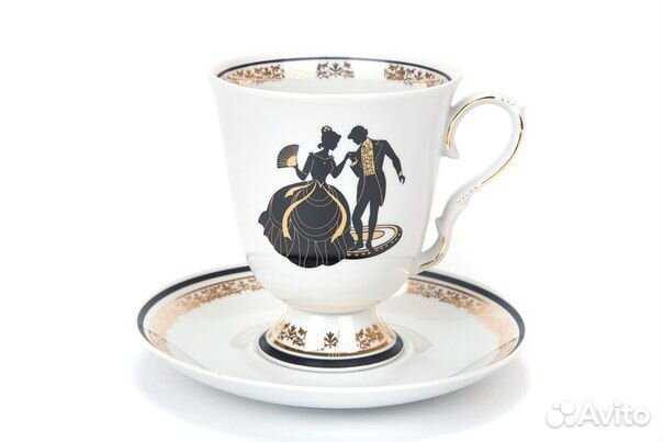 Чайная пара, Бокал с блюдцем - Дулево Фарфор