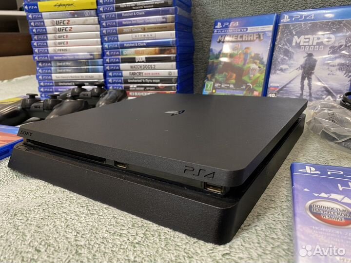 Sony PS4 1тб Slim v3 +2джоя +10игр