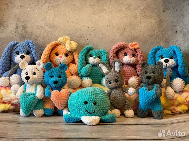 Плюшевый заяц, ручная работа