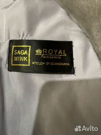 Норковый полушубок, голубая норка, 44-48р