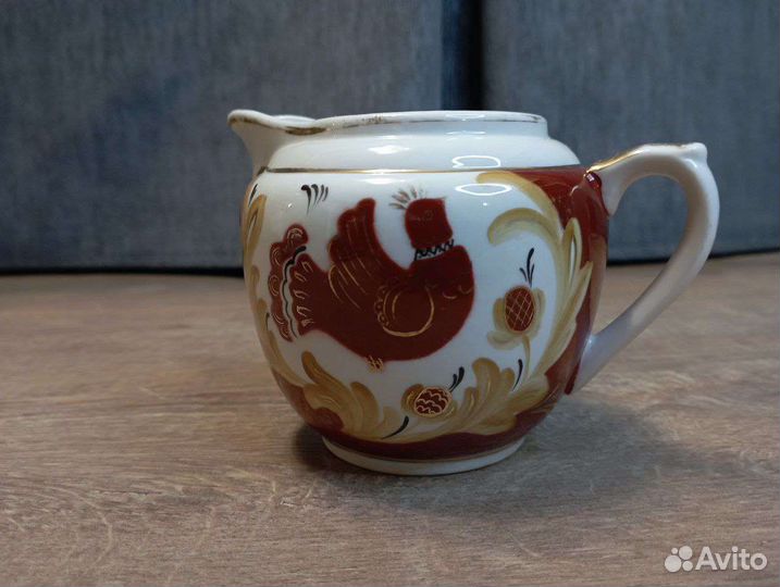 Фарфоровый молочник и блюдца Вербилки 1950-60е гг