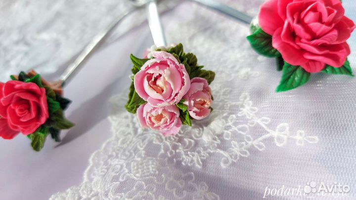 Ложка с цветами ручной работы