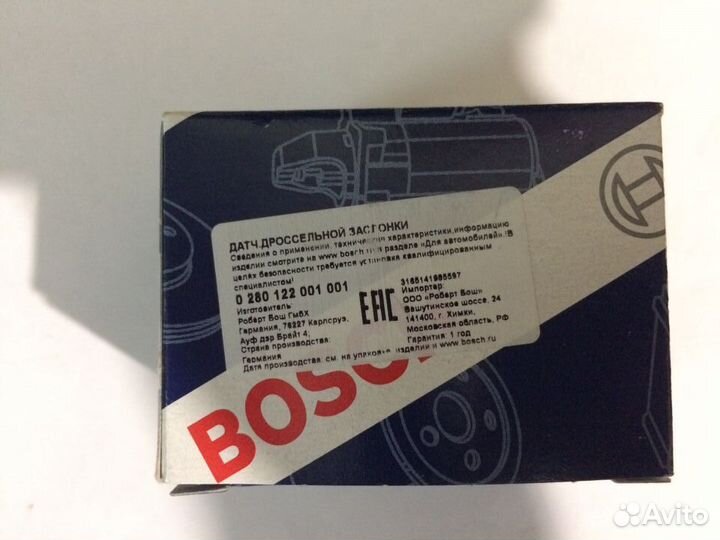 Датчик дросельной заслонки Bosch 0.280.122.001.001