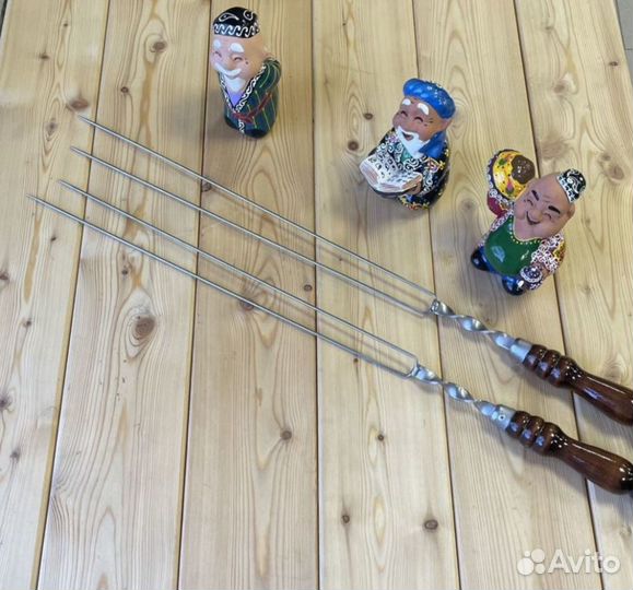 Шампура из нержавейки с деревянной ручкой