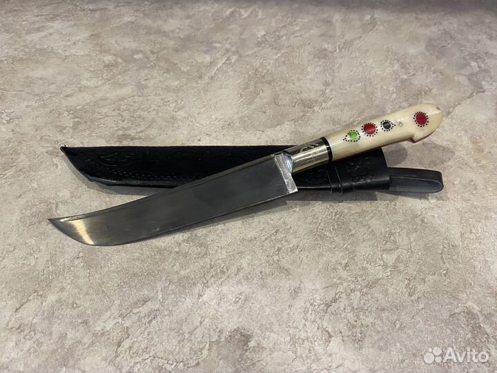 Пчак средний, гарда мельхор гравировка, рукоять ко