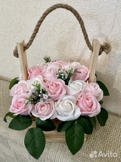 Мыльные розы в коробке