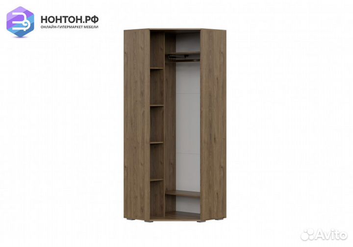 Шкаф угловой Гарвард гикори темный / белый