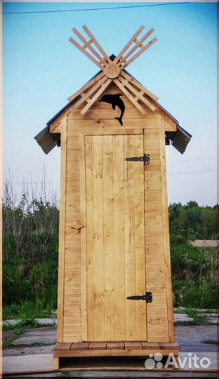 Дачный туалет деревянный прямоугольник PSP