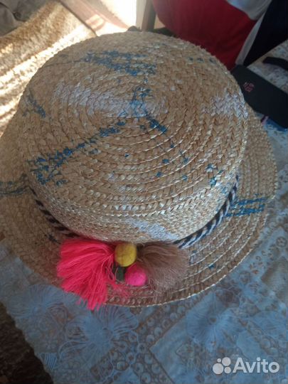 Соломенная шляпка детская