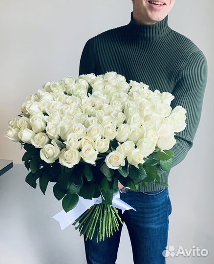 Розы белые. Букет роз. 51 роза. 35 роз.25 роз
