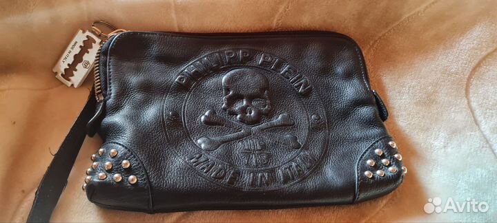 Мужской кожаный клатч philpp plein ориг