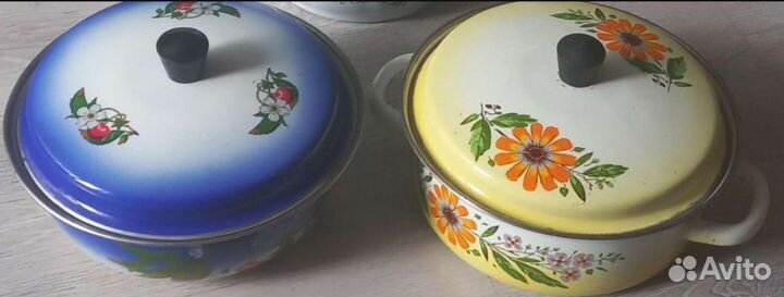 Эмалированная посуда (салатник и кастрюля)