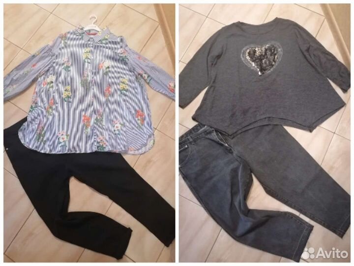 Джинсы, толстовки большого размера