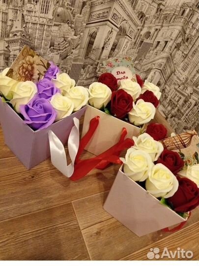 Букет из мыльных роз