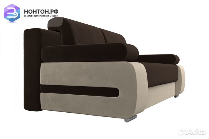 Диван еврокнижка Денвер микровельвет коричневый