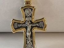 Серебряный крестик с позолотой