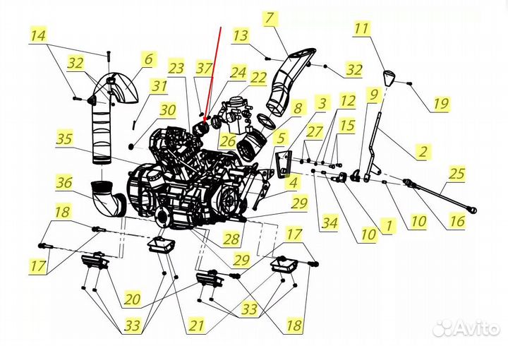 Патрубок впускной L00JQ282 рм 500-2 / 650 / 650-2