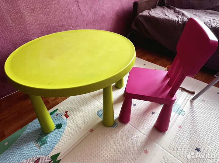 Детский стол и стул IKEA mammut